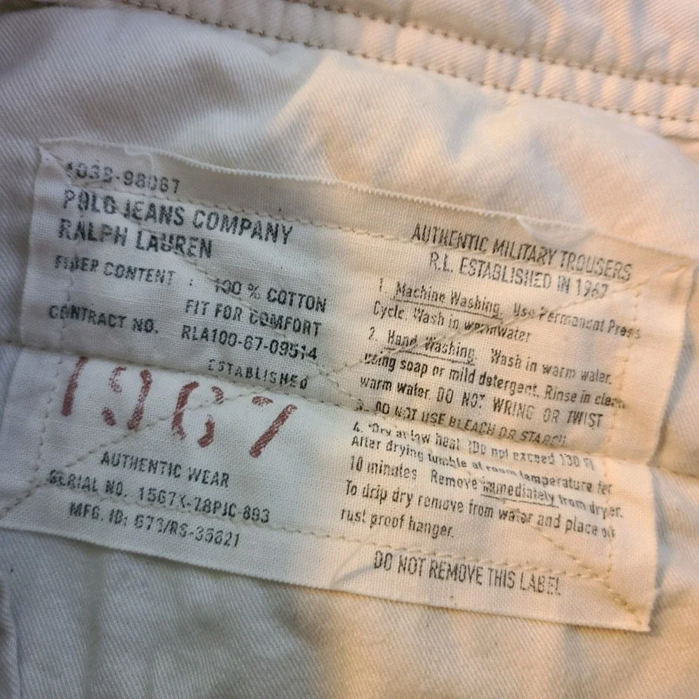VTG Ralph Lauren Polo Jeans Men's 38x10 Authentic Military Trouser Cargo Shorts